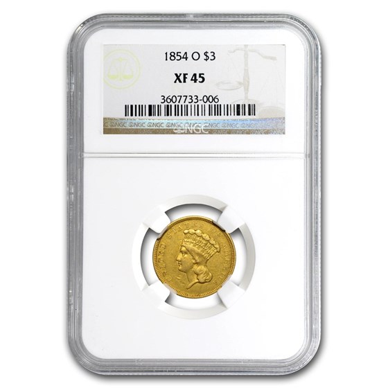 1854-O $3 Gold Princess XF-45 NGC 1854-O $3 Gold Princess XF-45 NGC